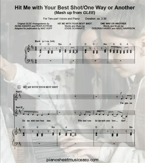 hit me with your best shot sheet music - D Major