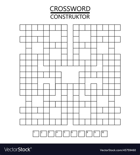 Crossword constructor puzzle squares empty set Vector Image