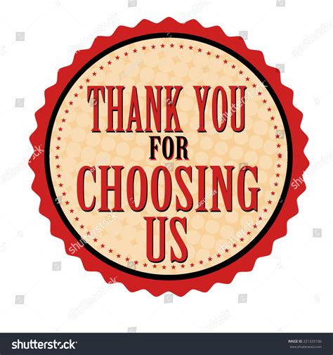 Thank You Choosing Us Sticker Stamp Stock Vector (Royalty Free ...