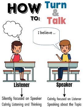 Turn and Talk Poster (How to Turn and Talk) by Connor Gilligan | TPT