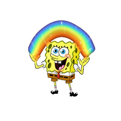 Spongebob Squarepants Rainbow Sticker by Devon Blow for iOS & Android | GIPHY