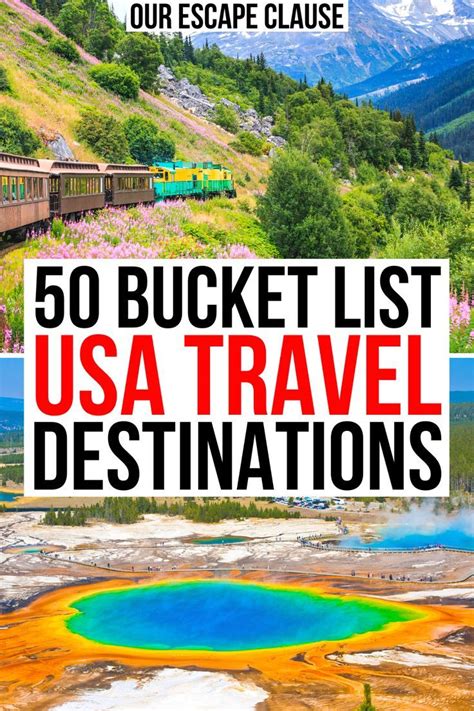 USA Bucket List: 50 Best Places to Visit in the US - Our Escape Clause | Travel usa, Usa travel ...