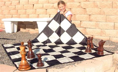 MegaChess Quick Fold Nylon Giant Chess Mat With 6 Inch Squares - 4' 7" – Giant Outdoor Chess