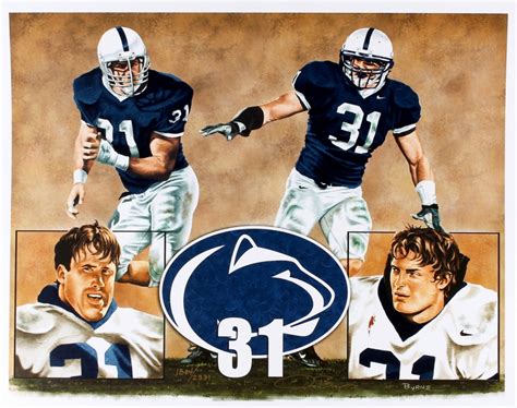 Shane Conlan & Paul Posluszny Penn State LE 16x20 Lithograph Signed by ...