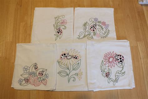 Embroidered Flour Sack Towels Flour Sack Dish Towels Hand - Etsy