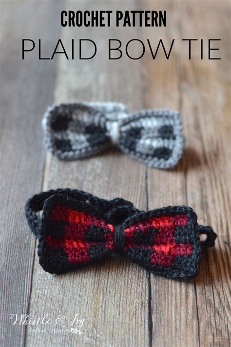 Crochet Plaid Bows- Crochet Pattern - Whistle and Ivy