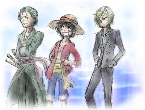 One piece : Zoro, Luffy, Sanji by xLudo8D on DeviantArt