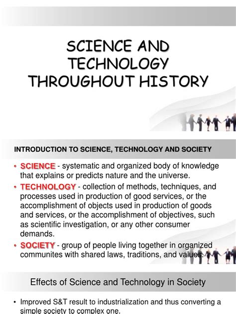 Science and Technology Throughout History | PDF | Science | Scientific ...