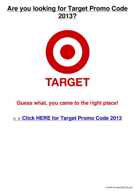 Target Promo Code 2013