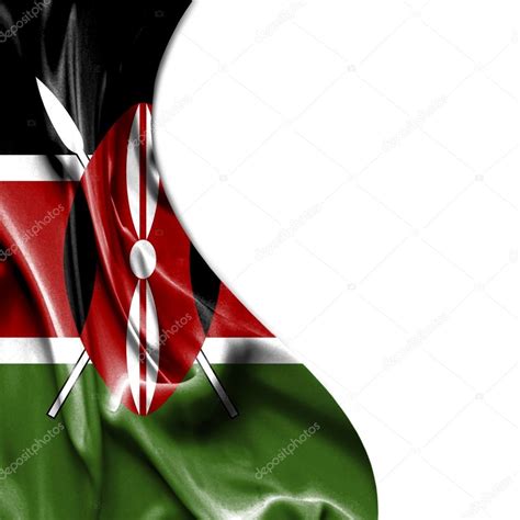 Kenya waving satin flag isolated on white background Stock Photo by ...