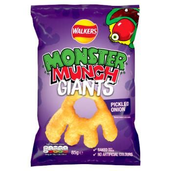 Walkers Monster Munch Giants Pickled Onion Sharing Snacks Crisps 85g - From LONDIS FERME PARK ...