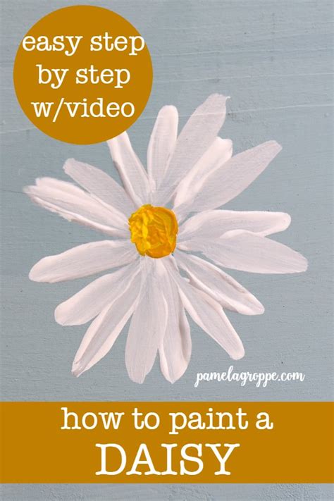 How to Paint a Simple Daisy - Pamela Groppe Art