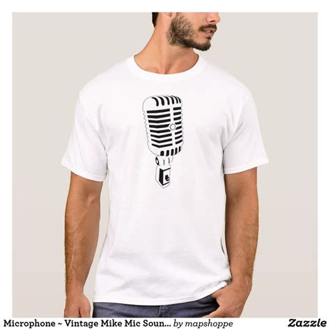 Microphone ~ Vintage Mike Mic Sound Recording T-Shirt | Shirts, T shirt ...