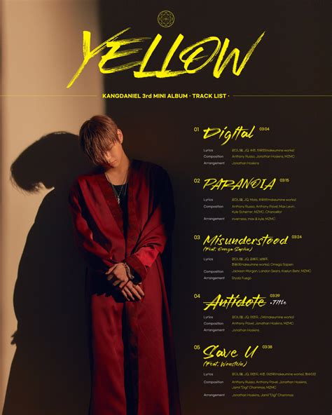 Kang Daniel unveils the track list for his upcoming mini-album 'Yellow ...