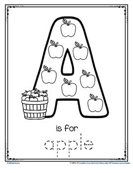 Letter A is for Apple - Trace and Color Printable FREE by KidSparkz