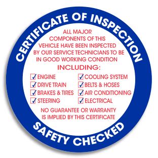 Vehicle Inspection Sticker