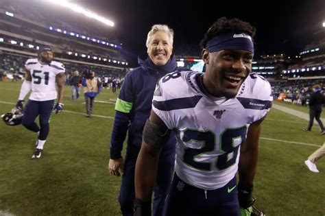 Seattle Seahawks’ Ugo Amadi gloats after winning a bet with Pete ...