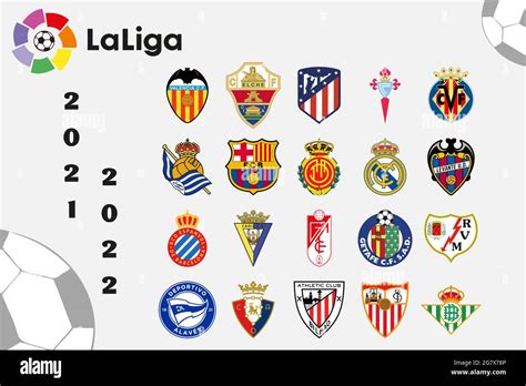 Logos de toutes les équipes de la LaLiga espagnole Image Vectorielle ...