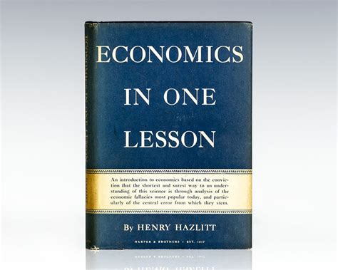 Economics In One Lesson Henry Hazlitt First Edition Rare Book