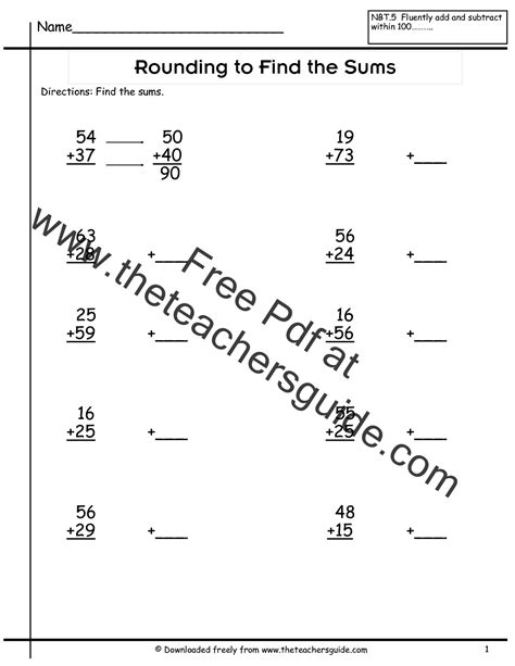 Rounding To The Underlined Digit Worksheets