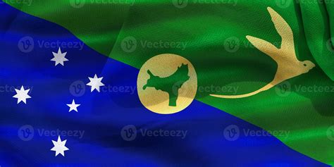 Christmas Island flag - realistic waving fabric flag 11102316 Stock Photo at Vecteezy