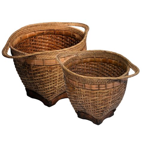 Set of 2 Bamboo Pots - Roudham Trading