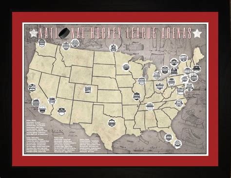 NHL Arenas Tracking Location Map | Baseball park, Baseball wall art, Major league baseball