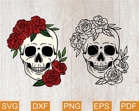 Floral Skull, Football Design, Skulls And Roses, File Image, Folk Art ...