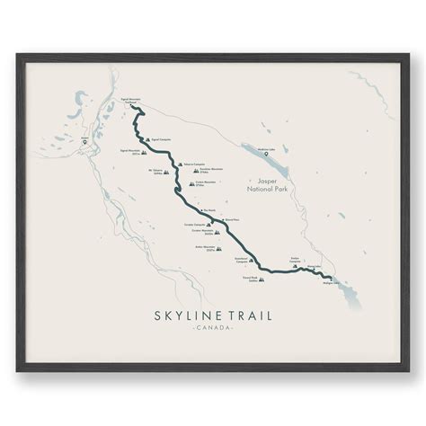 Skyline Trail Map Skyline Trail Hiking Poster Canada | Etsy