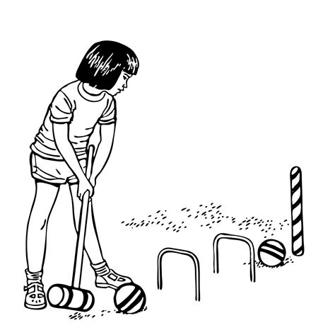 Child Playing Croquet Clipart Free Stock Photo - Public Domain Pictures