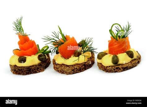 Smoked Salmon Snacks Stock Photo - Alamy