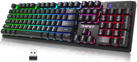 NPET K11 Wireless Gaming Keyboard Rainbow LED Backlit Keyboard – NPET ...