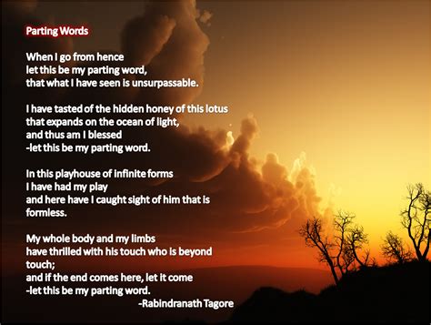 Rabindranath Tagore`s poem called "Parting Words" | Movers & Shakers | Pinterest | Rabindranath ...