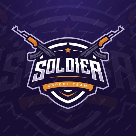 Premium Vector | Soldier e-sports logo template with gun for game team ...