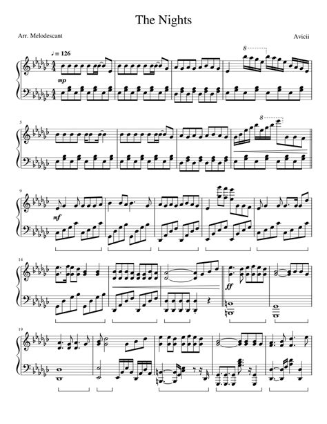 The Nights - Avicii Sheet music for Piano (Solo) | Musescore.com