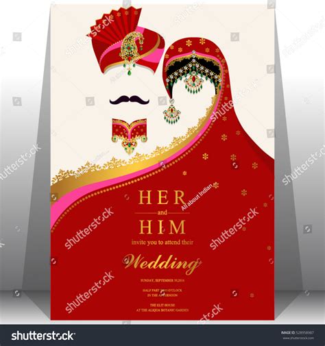 Indian Wedding Card Gold Crystals Color Stock Vector 528958987 - Shutterstock