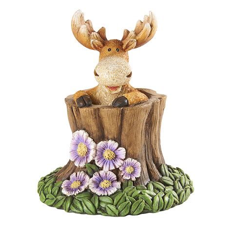 Moose In Tree Trunk - Outdoor Living - Outdoor Decor - Lawn Ornaments ...