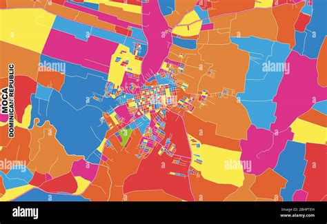 Colorful vector map of Moca, Espaillat Province, Dominican Republic ...