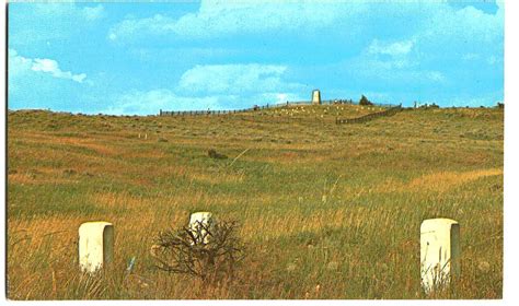 Chrome postcard. Custer Battlefield National Monument, Battle of the Little Bighorn. Montana ...