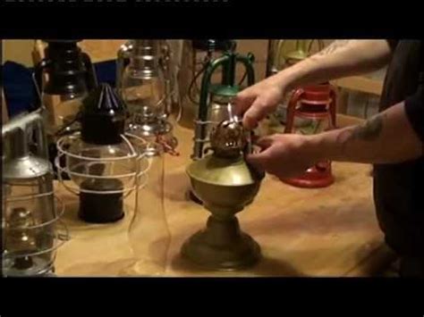 Lighting up a double wick oil lamp - YouTube