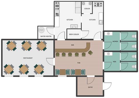 Cafe Restaurant Floor Plan - floorplans.click