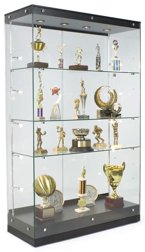 48" Trophy Display Case w/ Frameless Design, Adjustable Shelves ...