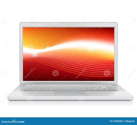 Laptop with Abstract Wallpaper Stock Vector - Illustration of firefly ...