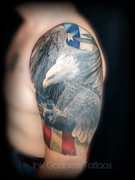 Bald Eagle with American Flag tattoo by Haylo by Haylo: TattooNOW