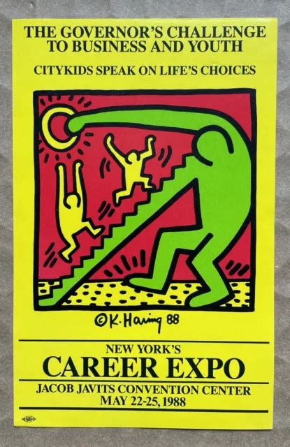 RARE KEITH HARING Citykids sticker for New York's 1988 Career Expo ...