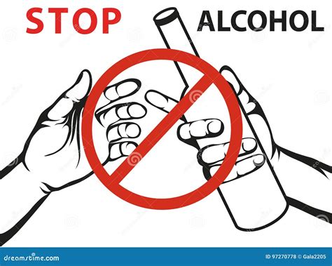 Stop the Alcohol. a Man Offers a Drink, Holding a Bottle Stock Vector - Illustration of abuse ...