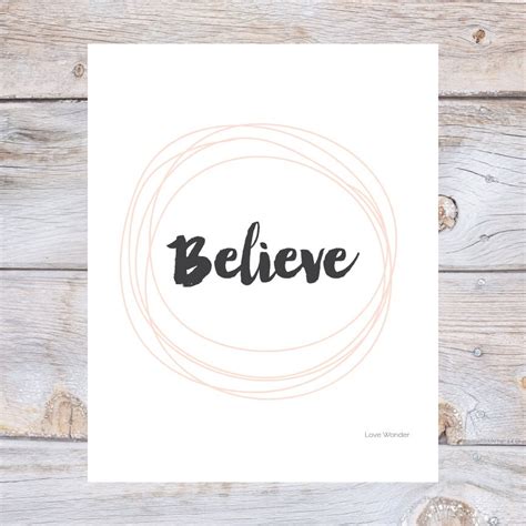 Printable Art BELIEVE Print Wall Art Scandinavian Design | Etsy