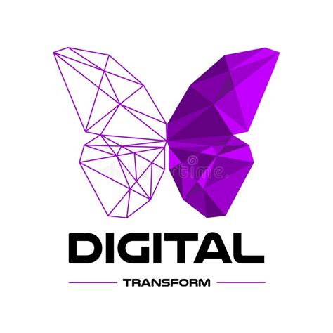 Digital Transformation. Logo Design. Polygonal Color Butterfly Stock Illustration - Illustration ...