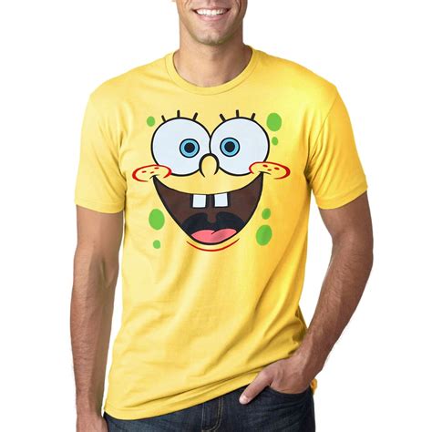 SpongeBob SquarePants - SpongeBob Face Adult T-Shirt - Walmart.com ...