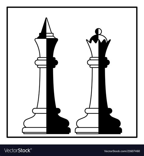 Chess king and queen Royalty Free Vector Image